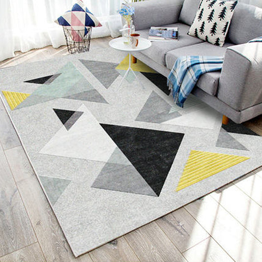 Multi Color Modern Style Rug Polypropylene Triangle Area Carpet Easy Care Indoor Rug for Home Decor Yellow Clearhalo 'Area Rug' 'Modern' 'Rugs' Rug' 1898071