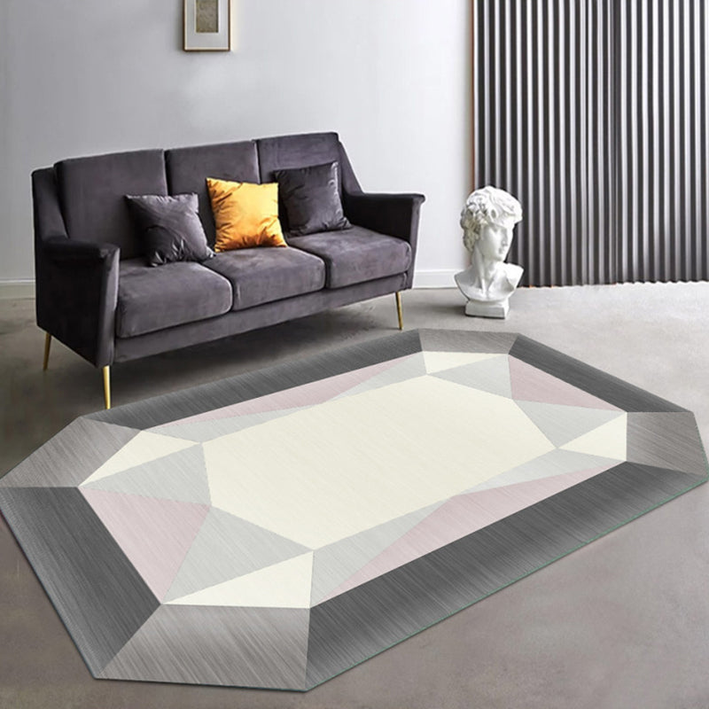 Irregular Shaped Geometric Rug Multicolored Contemporary Indoor Rug Synthetics Stain Resistant Carpet for Room Light Pink Clearhalo 'Area Rug' 'Modern' 'Rugs' Rug' 1898083