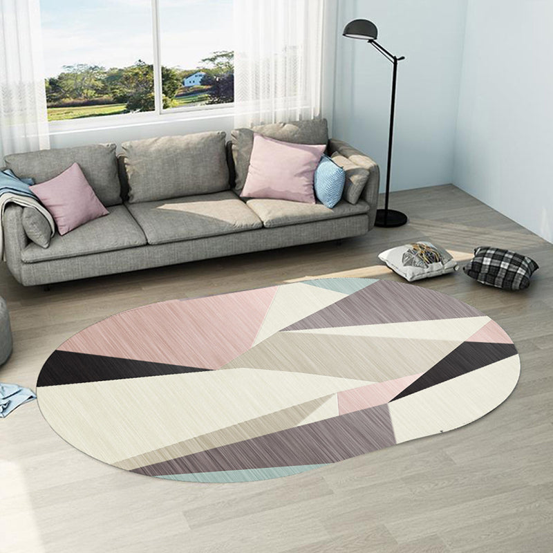 Irregular Shaped Geometric Rug Multicolored Contemporary Indoor Rug Synthetics Stain Resistant Carpet for Room Pink Clearhalo 'Area Rug' 'Modern' 'Rugs' Rug' 1898084