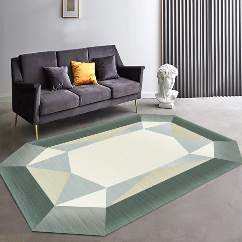 Irregular Shaped Geometric Rug Multicolored Contemporary Indoor Rug Synthetics Stain Resistant Carpet for Room Green Clearhalo 'Area Rug' 'Modern' 'Rugs' Rug' 1898086
