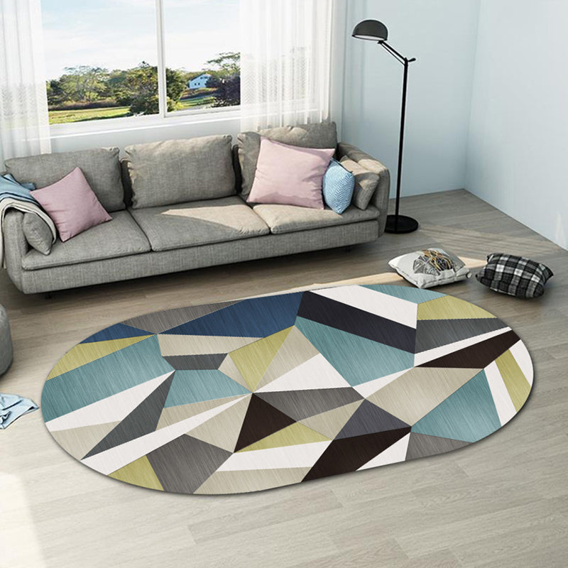 Irregular Shaped Geometric Rug Multicolored Contemporary Indoor Rug Synthetics Stain Resistant Carpet for Room Black Clearhalo 'Area Rug' 'Modern' 'Rugs' Rug' 1898087