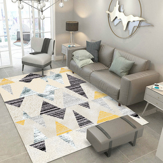 Contemporary House Interior Rug Pastel Triangles Patterned Carpet Polyester Machine Washable Rug Yellow Clearhalo 'Area Rug' 'Modern' 'Rugs' Rug' 1898097