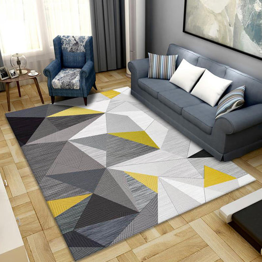 Bright Color Block Patchwork Rug Polyester Contemporary Carpet Stain-Proofing Area Rug for Home Decor Grey Clearhalo 'Area Rug' 'Modern' 'Rugs' Rug' 1898110