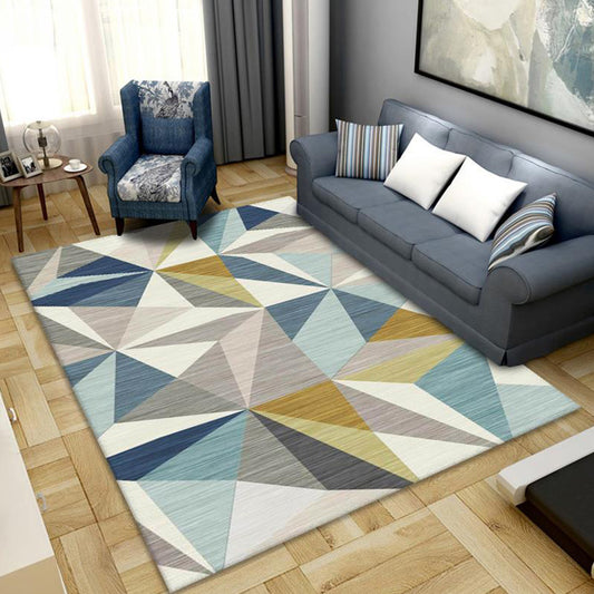 Bright Color Block Patchwork Rug Polyester Contemporary Carpet Stain-Proofing Area Rug for Home Decor Blue Clearhalo 'Area Rug' 'Modern' 'Rugs' Rug' 1898118