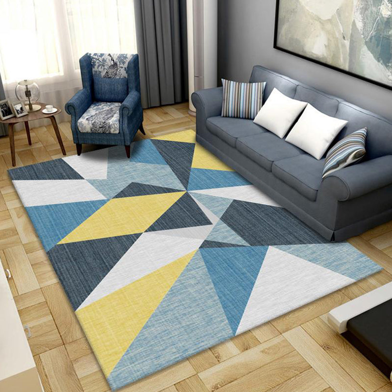 Bright Color Block Patchwork Rug Polyester Contemporary Carpet Stain-Proofing Area Rug for Home Decor Navy Clearhalo 'Area Rug' 'Modern' 'Rugs' Rug' 1898119