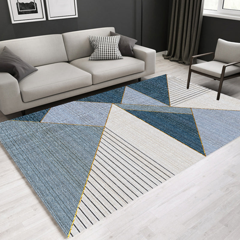 Stylish Modern Indoor Rug Multicolored Geometry Rug Anti-Slip Backing Washable Carpet for Home Dark Blue Clearhalo 'Area Rug' 'Modern' 'Rugs' Rug' 1898126