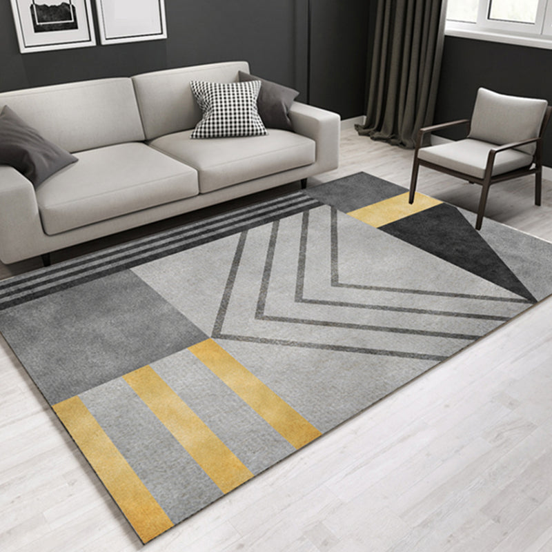 Stylish Modern Indoor Rug Multicolored Geometry Rug Anti-Slip Backing Washable Carpet for Home Grey Clearhalo 'Area Rug' 'Modern' 'Rugs' Rug' 1898128