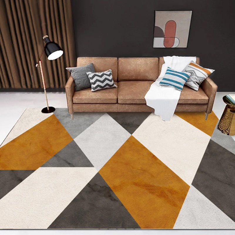 Fashion Modern Area Rug Multicolored Triangle Rug Washable Stain-Proof Carpet for Home Decoration Tan Clearhalo 'Area Rug' 'Modern' 'Rugs' Rug' 1898148