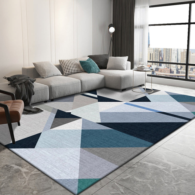 Fashion Modern Area Rug Multicolored Triangle Rug Washable Stain-Proof Carpet for Home Decoration Blue Clearhalo 'Area Rug' 'Modern' 'Rugs' Rug' 1898155