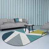 Multi-Color Living Room Rug Minimalist Geometry Area Carpet Synthetics Non-Slip Backing Rug Green