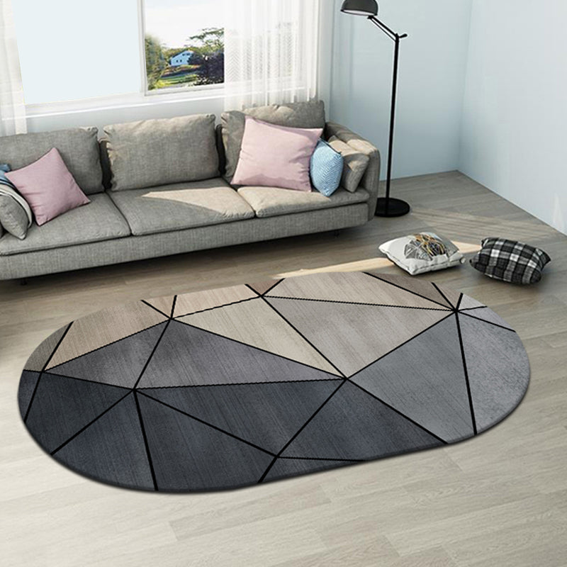 Multi-Color Living Room Rug Minimalist Geometry Area Carpet Synthetics Non-Slip Backing Rug Black Clearhalo 'Area Rug' 'Rug' 1898200