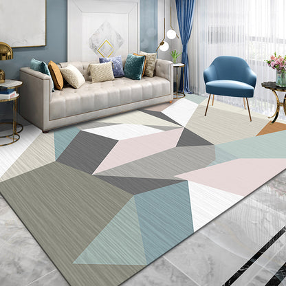 Contemporary 3D Look Geometric Rug Multi Color Polyester Carpet Stain-Proof Area Rug for Home Decor Pink Clearhalo 'Area Rug' 'Modern' 'Rugs' Rug' 1898201