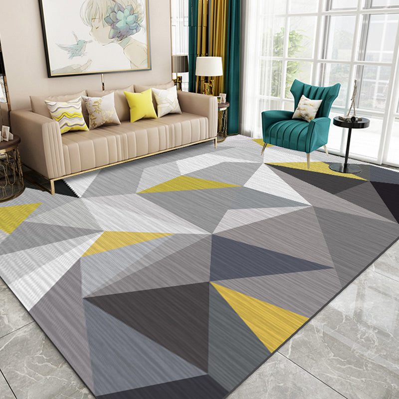 Contemporary 3D Look Geometric Rug Multi Color Polyester Carpet Stain-Proof Area Rug for Home Decor Grey Clearhalo 'Area Rug' 'Modern' 'Rugs' Rug' 1898207