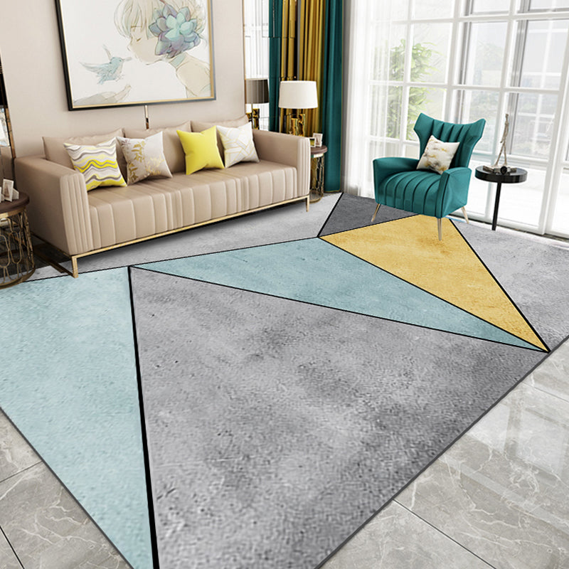Contemporary 3D Look Geometric Rug Multi Color Polyester Carpet Stain-Proof Area Rug for Home Decor Blue Clearhalo 'Area Rug' 'Modern' 'Rugs' Rug' 1898208