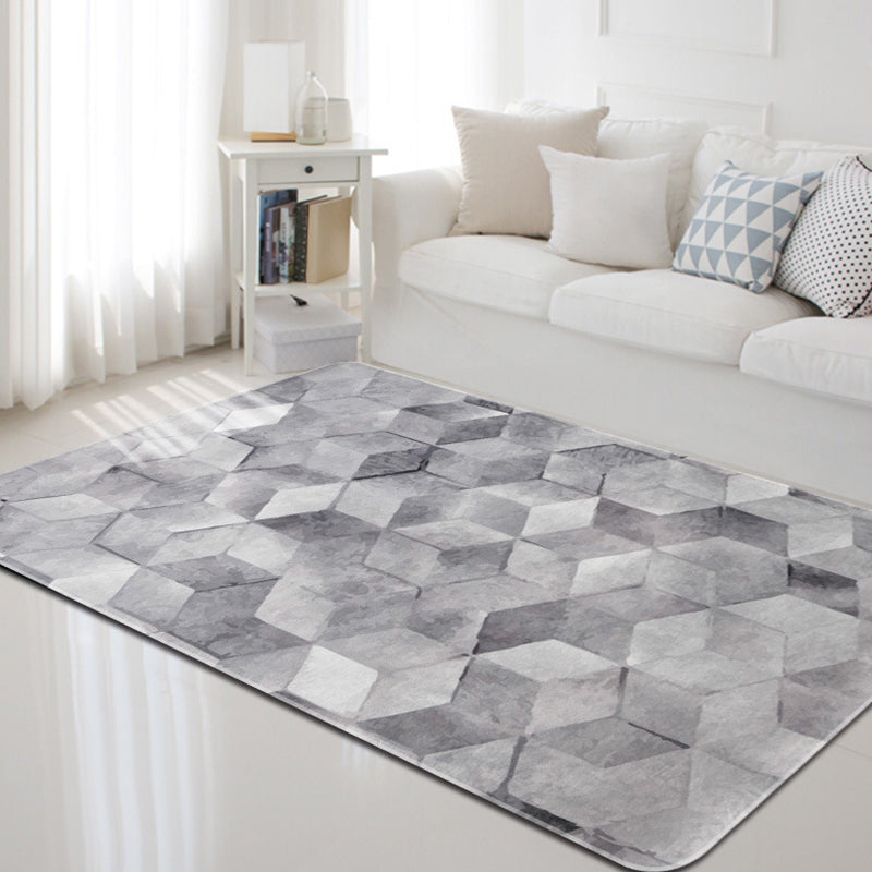 Dark Geometric Pattern Rug Synthetics Creative Carpet Anti-Slip Area Rug for Home Decoration Smoke Gray Clearhalo 'Area Rug' 'Rug' 1898219