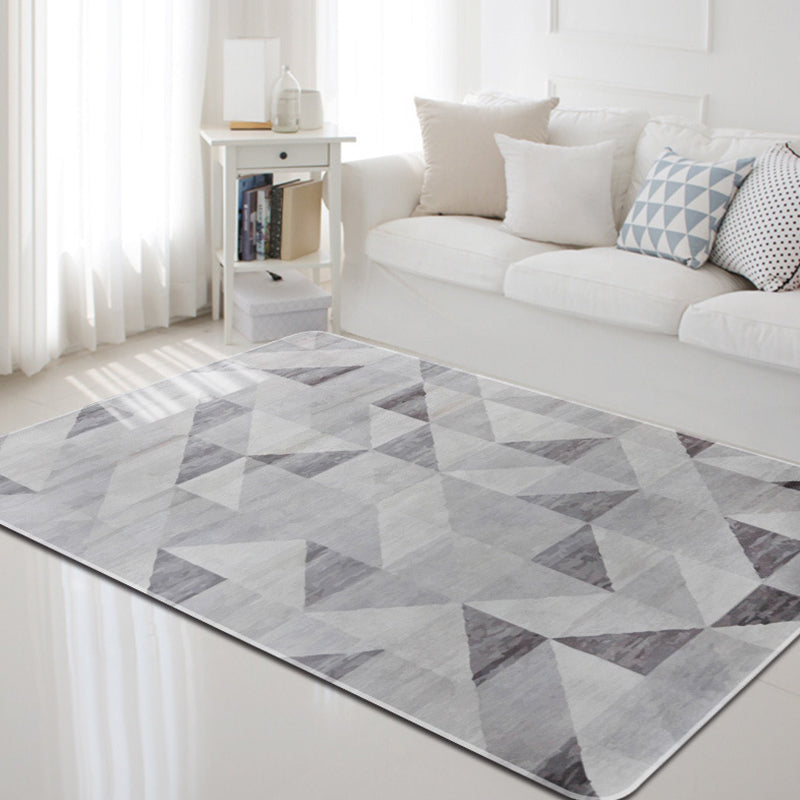 Dark Geometric Pattern Rug Synthetics Creative Carpet Anti-Slip Area Rug for Home Decoration Light Gray Clearhalo 'Area Rug' 'Rug' 1898225