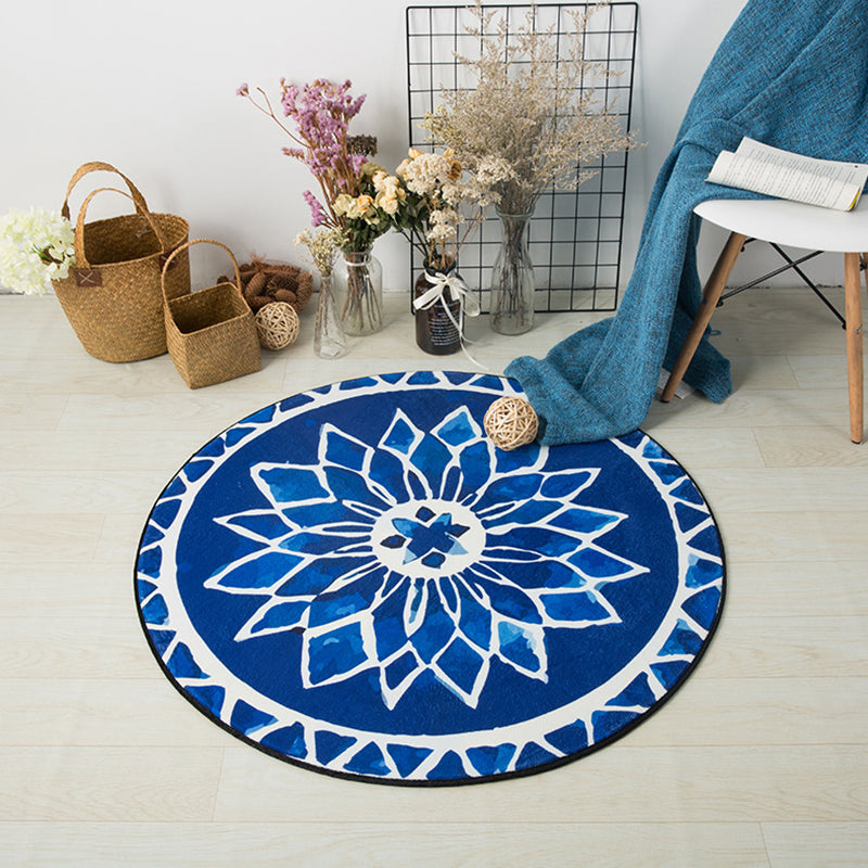 Stylish Mandala Rug Pastel Color Novelty Carpet Polypropylene Non-Slip Area Rug for Home Decor Blue Clearhalo 'Area Rug' 'Rug' 1898244