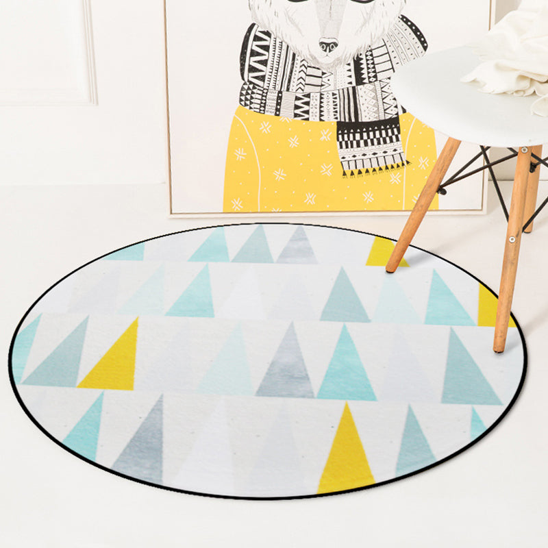 Colorful Modern Indoor Rug Synthetics Triangles Rug Stain Resistant ...