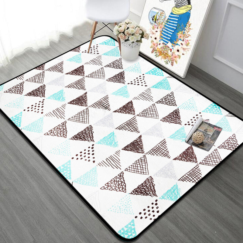 Novelty Triangle Indoor Rug Pastel Color Polyester Rug Non-Slip Backing Area Carpet for Room Light Blue Clearhalo 'Area Rug' 'Rug' 1898292