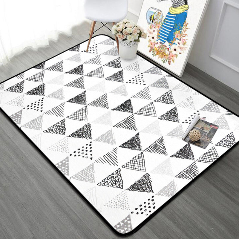 Novelty Triangle Indoor Rug Pastel Color Polyester Rug Non-Slip Backing Area Carpet for Room Grey Clearhalo 'Area Rug' 'Rug' 1898293