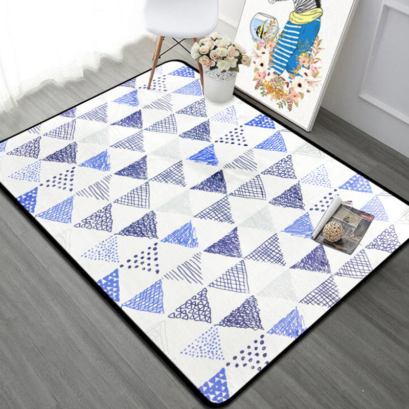Novelty Triangle Indoor Rug Pastel Color Polyester Rug Non-Slip Backing Area Carpet for Room Dark Blue Clearhalo 'Area Rug' 'Rug' 1898294