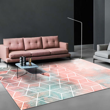 Gradient Color Matrix Patterned Rug Synthetics Bold Area Rug Easy Care Carpet for Home Decor Pink Clearhalo 'Area Rug' 'Rug' 1898347