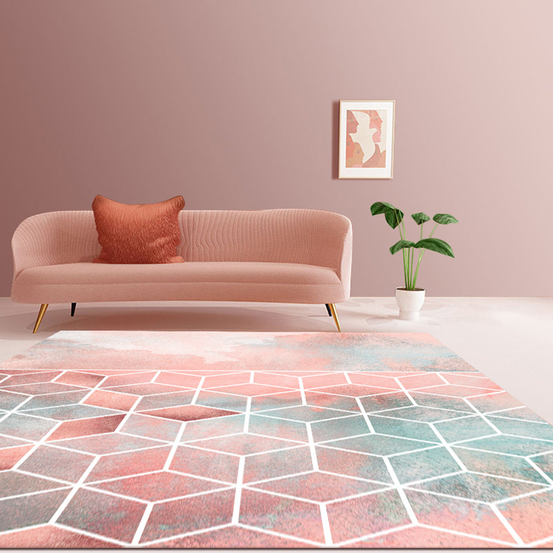 Gradient Color Matrix Patterned Rug Synthetics Bold Area Rug Easy Care ...