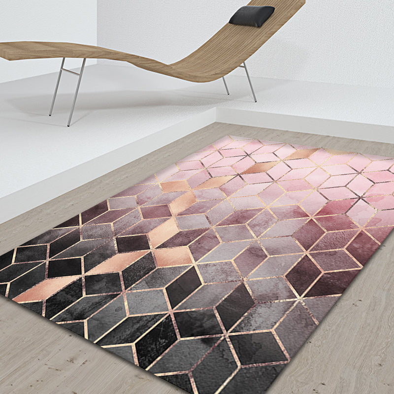 Gradient Color Matrix Patterned Rug Synthetics Bold Area Rug Easy Care Carpet for Home Decor Purple Clearhalo 'Area Rug' 'Rug' 1898353