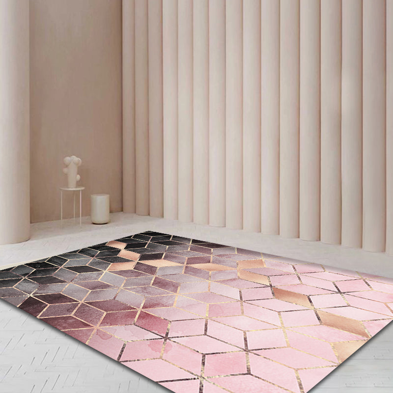 Gradient Color Matrix Patterned Rug Synthetics Bold Area Rug Easy Care ...