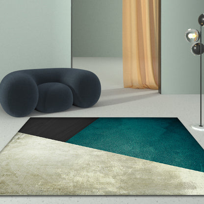 Dark Color Simplicity Rug Polypropylene Colorblock Geometric Carpet Non-Slip Pet Friendly Rug for Home Green Clearhalo 'Area Rug' 'Rug' 1898367
