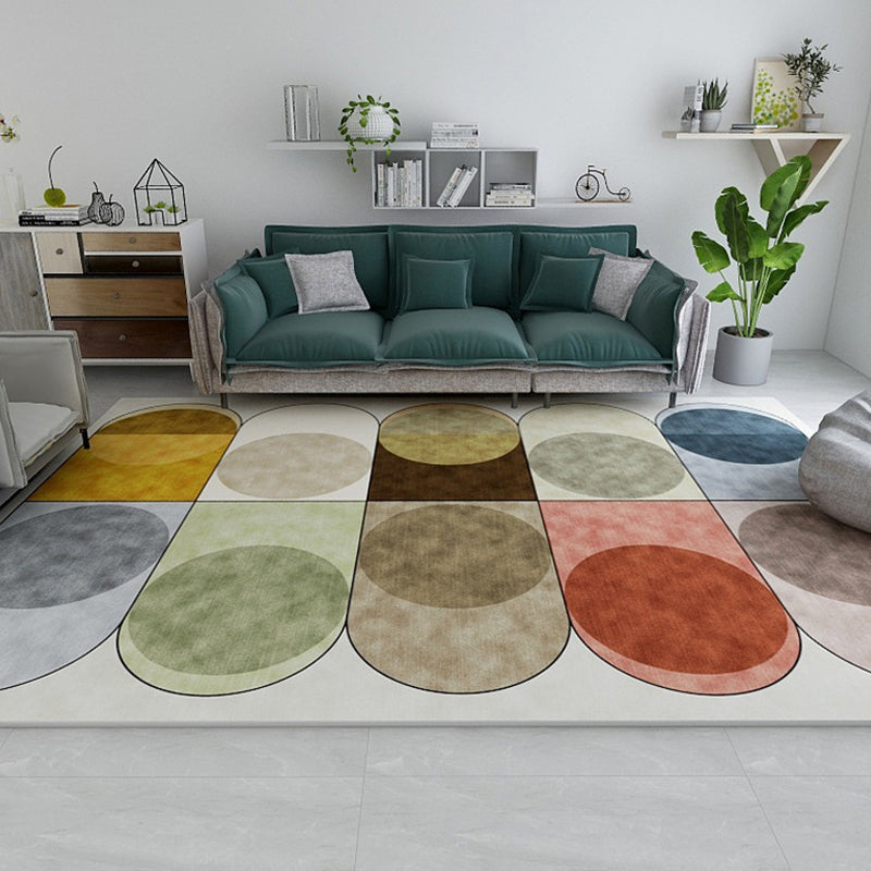 Stylish Bold Area Rug Multicolored Circle Patterned Rug Machine Washable Carpet for Bedroom Red Clearhalo 'Area Rug' 'Rug' 1898392