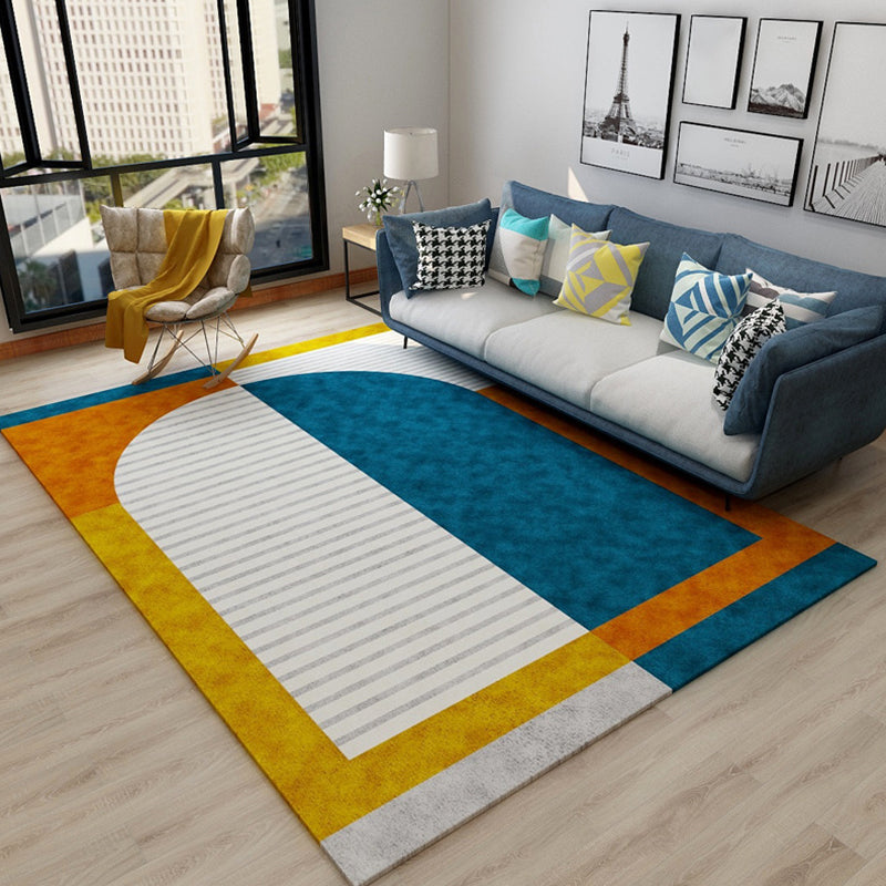 Modernist Colorblock Rug Morandi Color Polypropylene Area Rug Pet-Friendly Carpet for Home Decor Dark Blue Clearhalo 'Area Rug' 'Modern' 'Rugs' Rug' 1898401