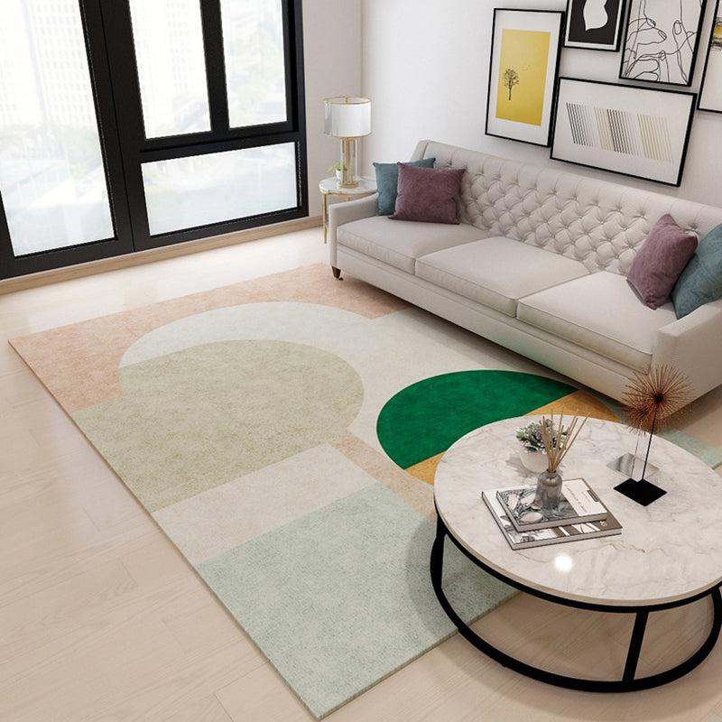 Modernist Colorblock Rug Morandi Color Polypropylene Area Rug Pet-Friendly Carpet for Home Decor Green Clearhalo 'Area Rug' 'Modern' 'Rugs' Rug' 1898407