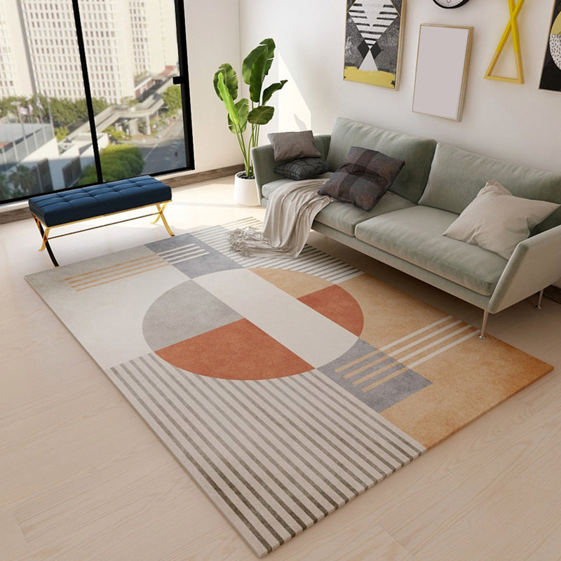 Modernist Colorblock Rug Morandi Color Polypropylene Area Rug Pet-Friendly Carpet for Home Decor Orange Clearhalo 'Area Rug' 'Modern' 'Rugs' Rug' 1898409