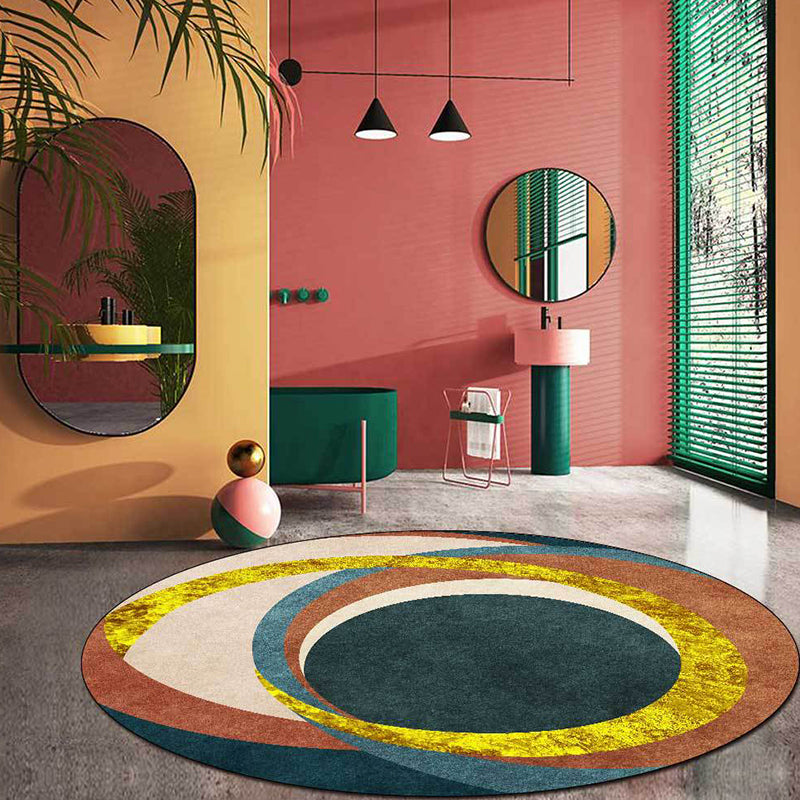 Exotic Novelty Indoor Rug Gold Circles Area Carpet Stain Resistant Rug for Home Decor Gold Clearhalo 'Area Rug' 'Rug' 1898490
