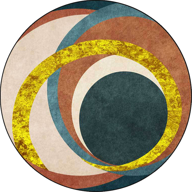 Exotic Novelty Indoor Rug Gold Circles Area Carpet Stain Resistant Rug for Home Decor Clearhalo 'Area Rug' 'Rug' 1898492