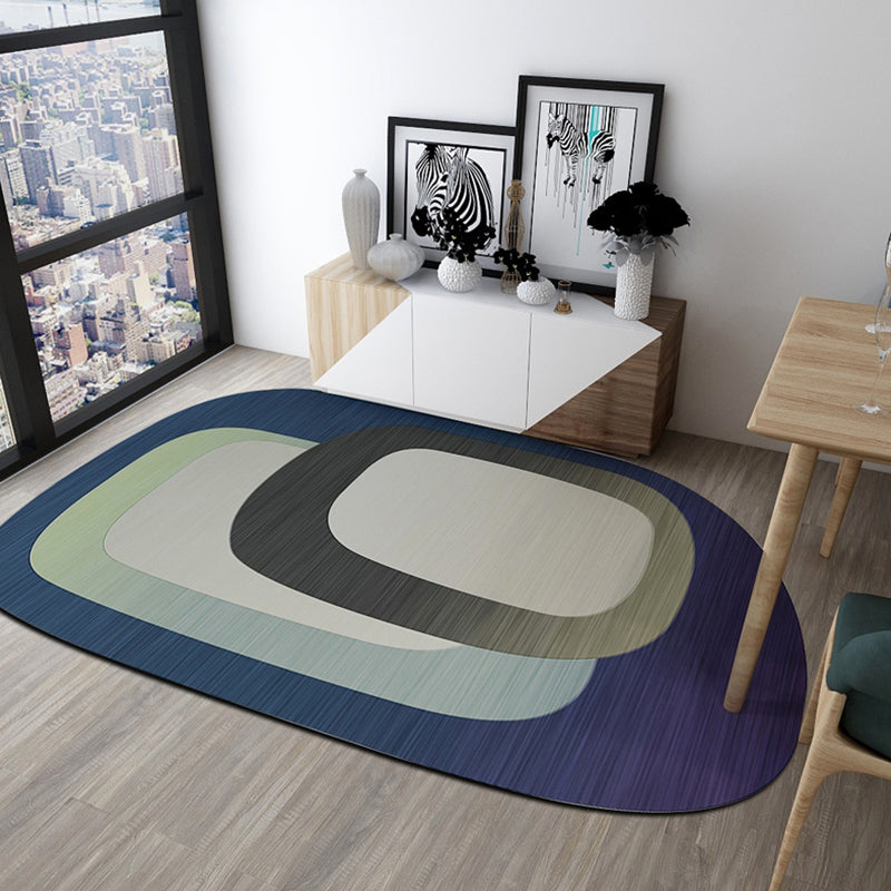 Novelty Shaped Geometric Pattern Rug Dark Color Modern Carpet Polypropylene Pet Friendly Non-Slip Rug for Dorm Room Dark Blue Clearhalo 'Area Rug' 'Rug' 1898524