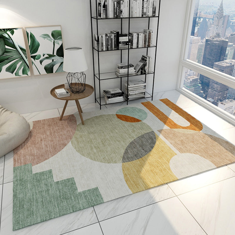 Multicolored Modern Rug Polyester Geometrical Colorblock Rug Anti-Slip Machine Washable Carpet for Home Green Clearhalo 'Area Rug' 'Rug' 1898543