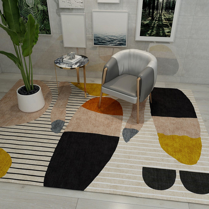 Multicolored Modern Rug Polyester Geometrical Colorblock Rug Anti-Slip Machine Washable Carpet for Home Black Clearhalo 'Area Rug' 'Rug' 1898545