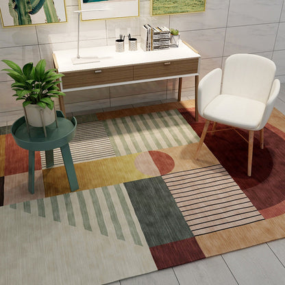 Bold Living Room Area Rug Contemporary Color Blocking Carpet Synthetics Stain Resistant Anti-Slip Backing Rug Green Clearhalo 'Area Rug' 'Rug' 1898553