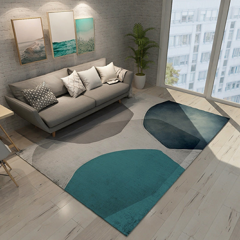 Modern Colorblock Area Rug Morandi Color Synthetics Rug Machine Washable Non-Slip Carpet for Home Decor Dark Green Clearhalo 'Area Rug' 'Rug' 1898572