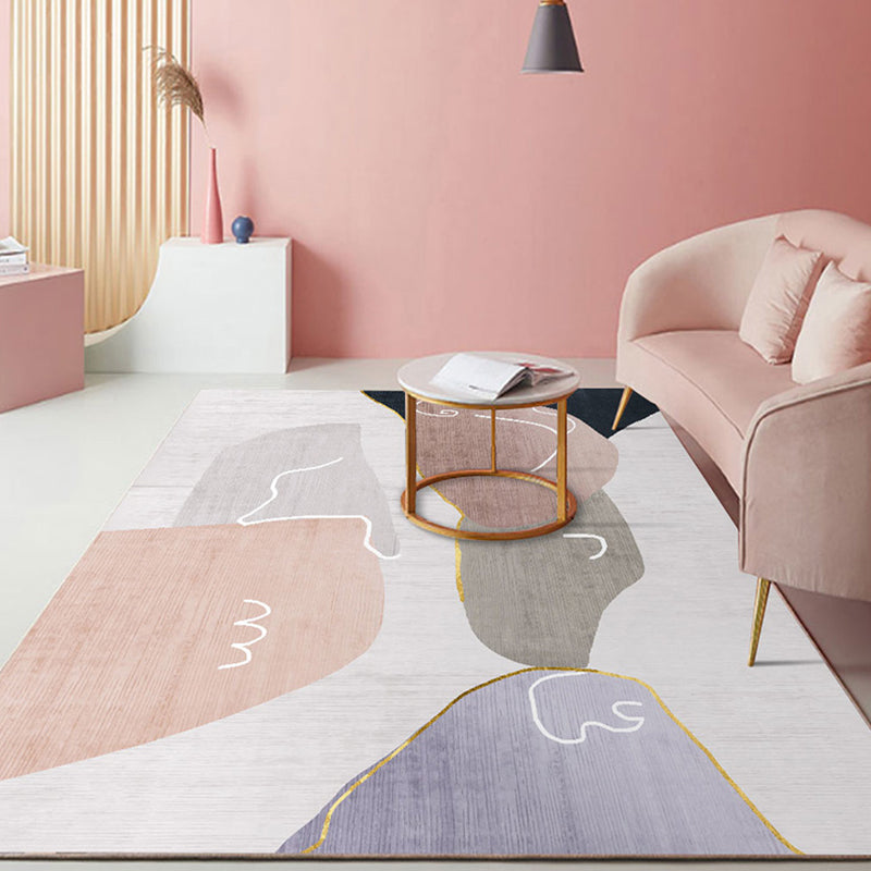 Minimalist Color Block Rug Morandi Color Polyester Indoor Rug Washable Pet Friendly Carpet for Home Decor Grey Clearhalo 'Area Rug' 'Rug' 1898626