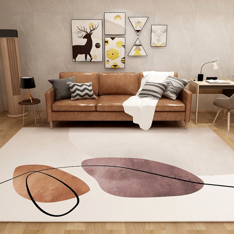 Nordic Sitting Room Rug Pastel Colorblock Abstract Carpet Synthetics Anti-Slip Machine Washable Rug Red Clearhalo 'Area Rug' 'Rug' 1898640