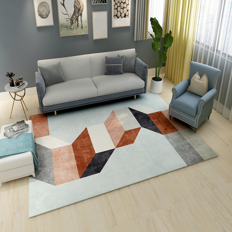 Bold Geometric Color Block Rug Multicolored Polypropylene Rug Pet Friendly Stain Resistant Carpet for Home Decor Grey Clearhalo 'Area Rug' 'Rug' 1898682