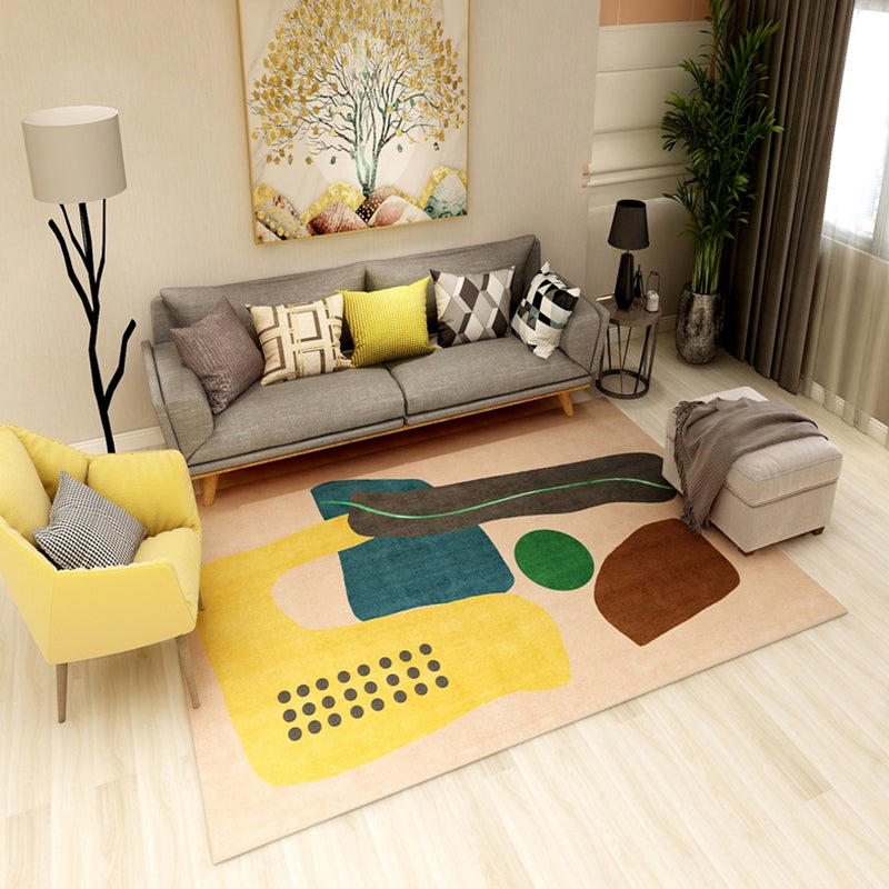 Bold Geometric Color Block Rug Multicolored Polypropylene Rug Pet Friendly Stain Resistant Carpet for Home Decor Yellow-Red Clearhalo 'Area Rug' 'Rug' 1898683