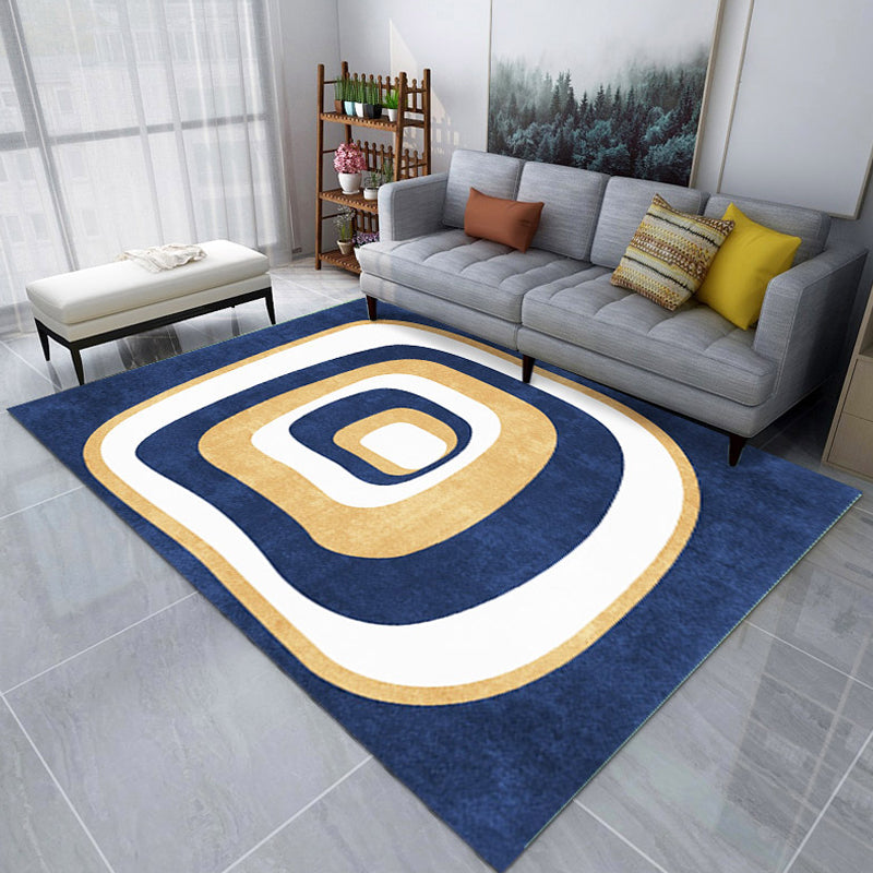 Creative Color Blocking Print Rug Multicolor Modern Style Carpet Polyester Non-Slip Backing Rug for Home Blue Clearhalo 'Area Rug' 'Rug' 1898685