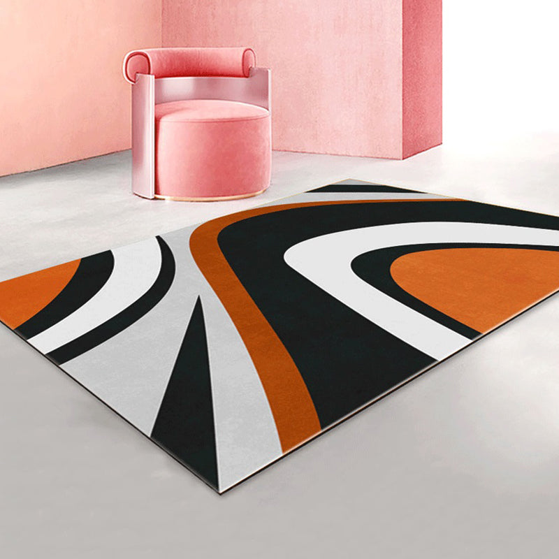 Creative Color Blocking Print Rug Multicolor Modern Style Carpet Polyester Non-Slip Backing Rug for Home Black Clearhalo 'Area Rug' 'Rug' 1898692