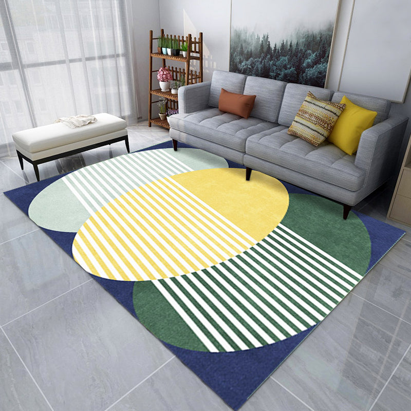 Creative Color Blocking Print Rug Multicolor Modern Style Carpet Polyester Non-Slip Backing Rug for Home Yellow Clearhalo 'Area Rug' 'Rug' 1898695