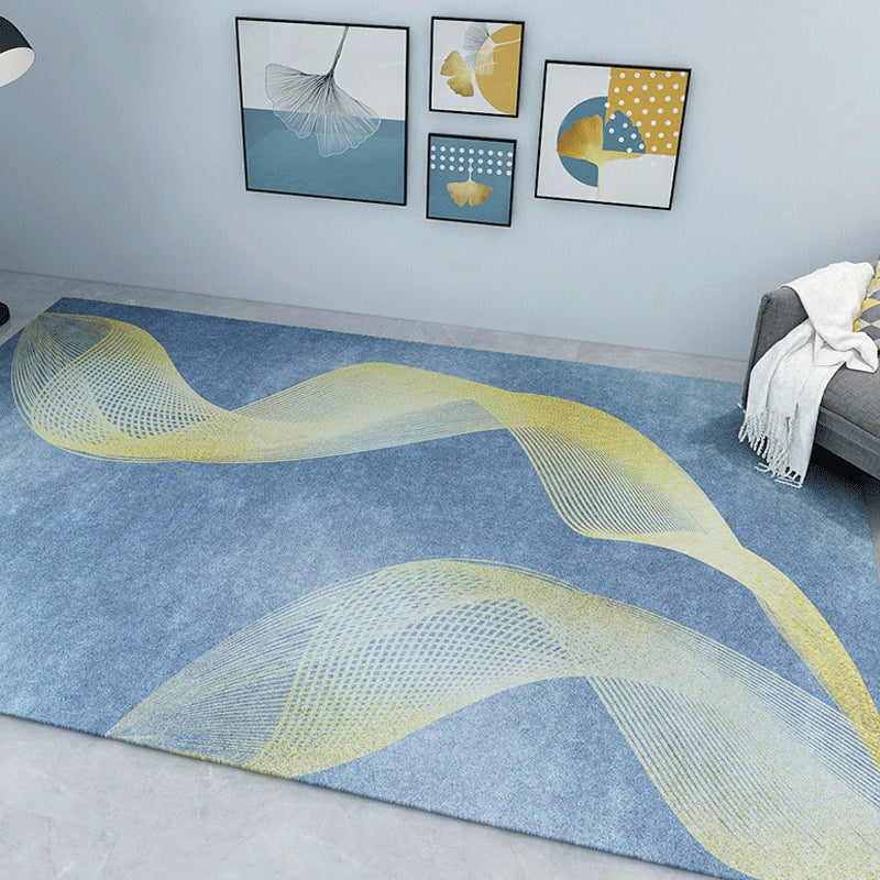 Soft Trendy Indoor Rug Multi Color Abstract Pattern Rug Stain-Proof Washable Carpet for Living Room Sky Blue Clearhalo 'Area Rug' 'Rug' 1898698