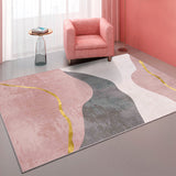 Soft Trendy Indoor Rug Multi Color Abstract Pattern Rug Stain-Proof Washable Carpet for Living Room